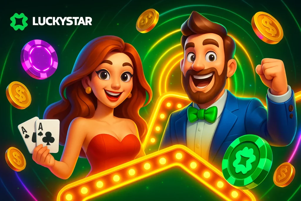 Malaysian user playing Lucky Star casino on mobile, showing app screen, live chat, and MYR balance